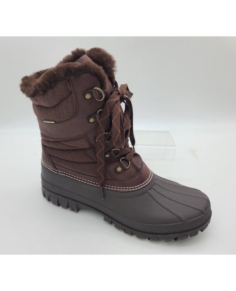 JBU by Jamu Casey Women 11 Rubberized Toe Boots Faux Fur Waterproof Lace-Up